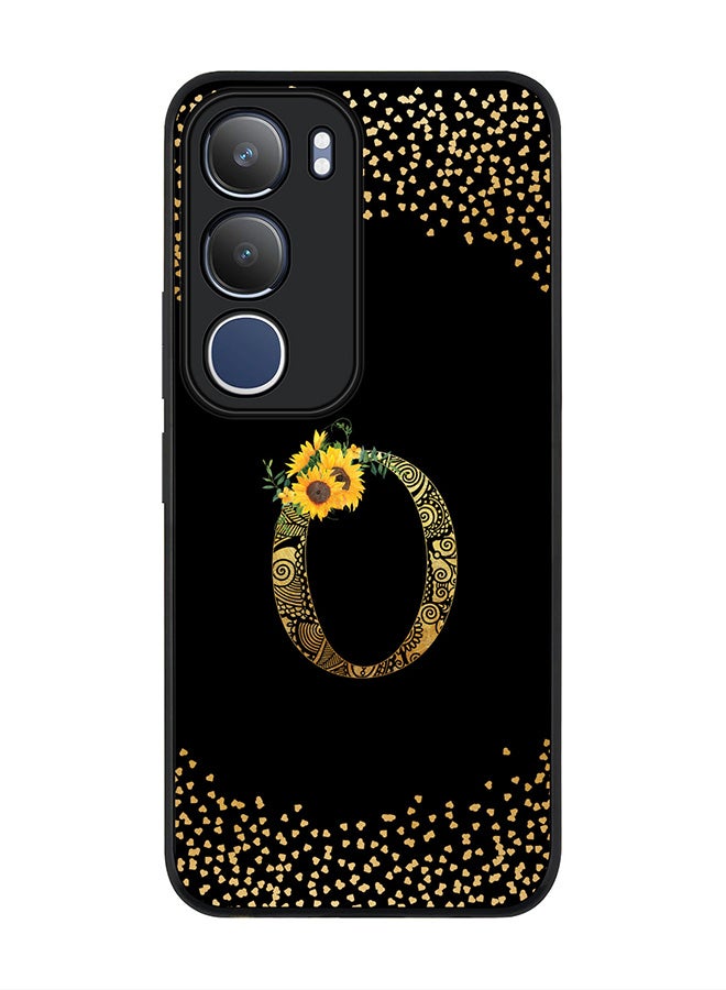 Stylizedd For vivo Y19s / Y19s Pro Case,Slim fit Camera Protection, Shockproof Thin Phone cover  - Custom Floral Monogram - O ( Black )