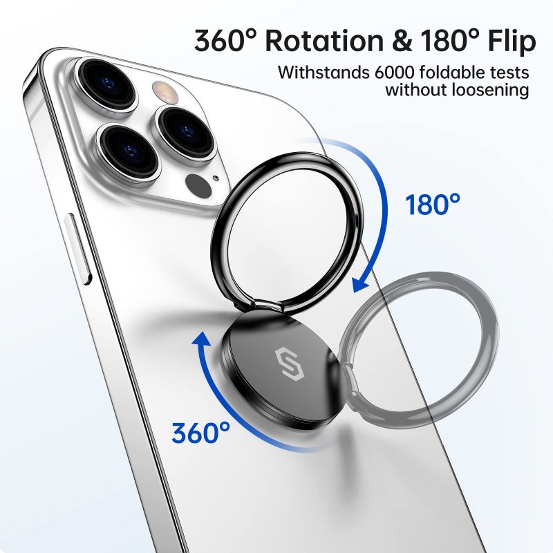 Syncwire Cell Phone Ring Holder Stand, 360 Degree Rotation Finger Ring Kickstand Polished Metal Phone Grip for Magnetic Car Mount Compatible iPhone 15 14 13 12 11, Samsung,Pixel,Smartphone Accessories - Image 3