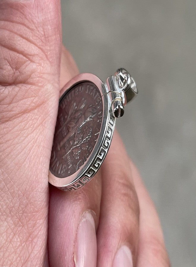 Geruibi Sterling Silver 10 Cent Border Screw Top Coin Border is suitable for 18mm diameter 1.45mm thickness, Coins Not Included - Image 3