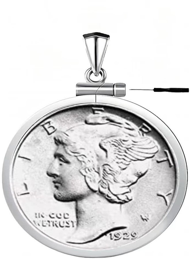 Geruibi Sterling Silver 10 Cent Border Screw Top Coin Border is suitable for 18mm diameter 1.45mm thickness, Coins Not Included - Image 1