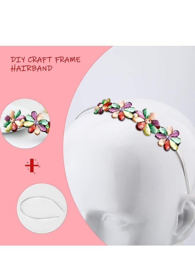 إسكدنيا 20 Pieces Metal Thin Silver Gold Headbands Smooth Headband Hair Bands Clasps Tiara DIY Craft Accessories for Women Girls - Image 4