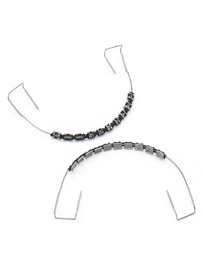 HaLunhi Temporary Tooth Decoration with Metal Wires，Metal Bracket and Orthodontic Ligature Ties，Props for Dental Students to Practice（Black）  - Image 1