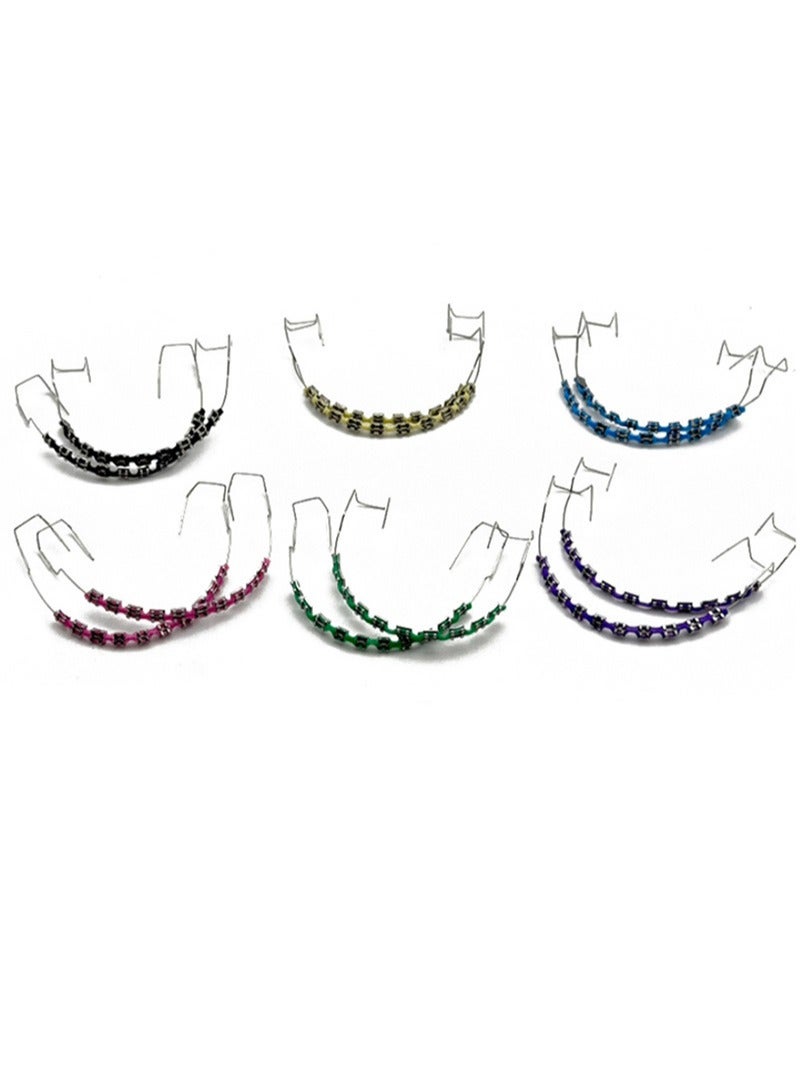HaLunhi Temporary Tooth Decoration with Metal Wires，Metal Bracket and Orthodontic Ligature Ties，Props for Dental Students to Practice（Black）  - Image 5