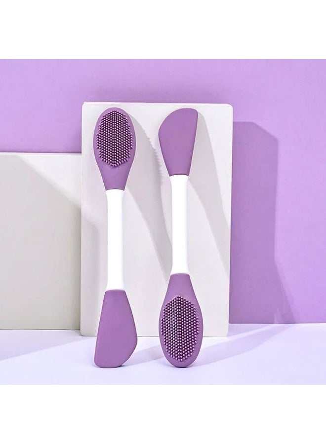 فرشاة تنظيف الوجه 2 في 1 من السيليكون الناعم على شكل دب، فرشاة غسل الوجه باليد، فرشاة عمل قناع الوجه سهلة الاستخدام، متعددة الألوان، قطعة واحدة - Image 2