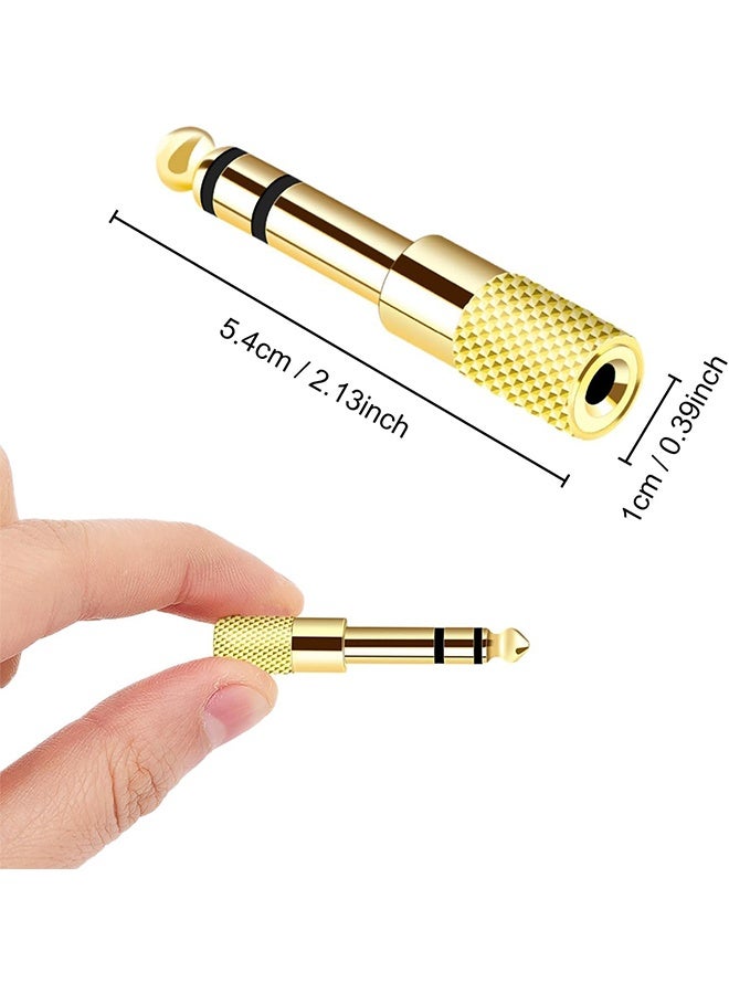 JS 2 Pack Stereo Audio Adapter Converter, 6.35mm (1/4 inch) Male to 3.5mm (1/8 inch) Female Stereo Audio Jack Adapter for Aux Cable, Guitar Amplifier, Headphone - Image 2