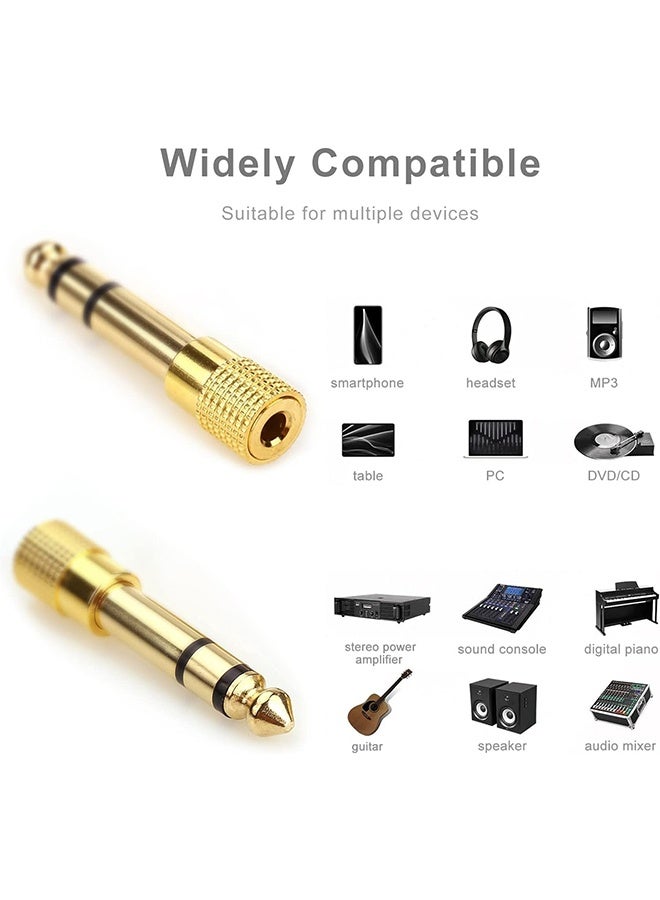 JS 2 Pack Stereo Audio Adapter Converter, 6.35mm (1/4 inch) Male to 3.5mm (1/8 inch) Female Stereo Audio Jack Adapter for Aux Cable, Guitar Amplifier, Headphone - Image 5