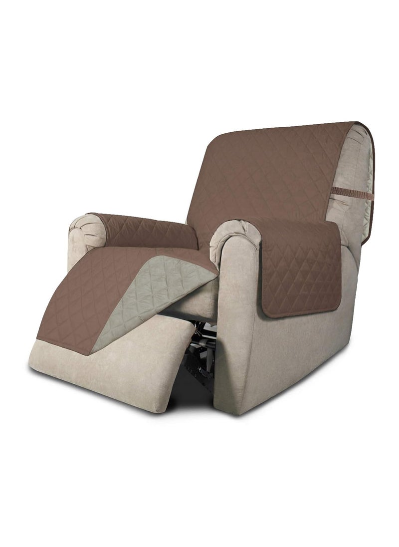 Easy-Going - Easy-Going Recliner Sofa Slipcover Reversible Sofa Cover Water Resistant Couch Cover Furniture Protector with Elastic Straps for Pets Kids Children Dog Cat (Recliner, Brown/Beige) - Image 1