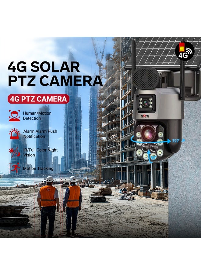 COFE 4G Solar Security Camera with SIM Card | 36X Zoom Dual Lens PTZ Outdoor CCTV | 24×7 Continuous Recording | 30W Solar Panel | AI Human Detection | Color Night Vision, Two-Way Audio. - Image 4