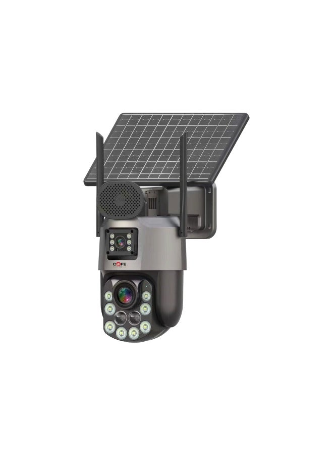 COFE 4G Solar Security Camera with SIM Card | 36X Zoom Dual Lens PTZ Outdoor CCTV | 24×7 Continuous Recording | 30W Solar Panel | AI Human Detection | Color Night Vision, Two-Way Audio. - Image 1