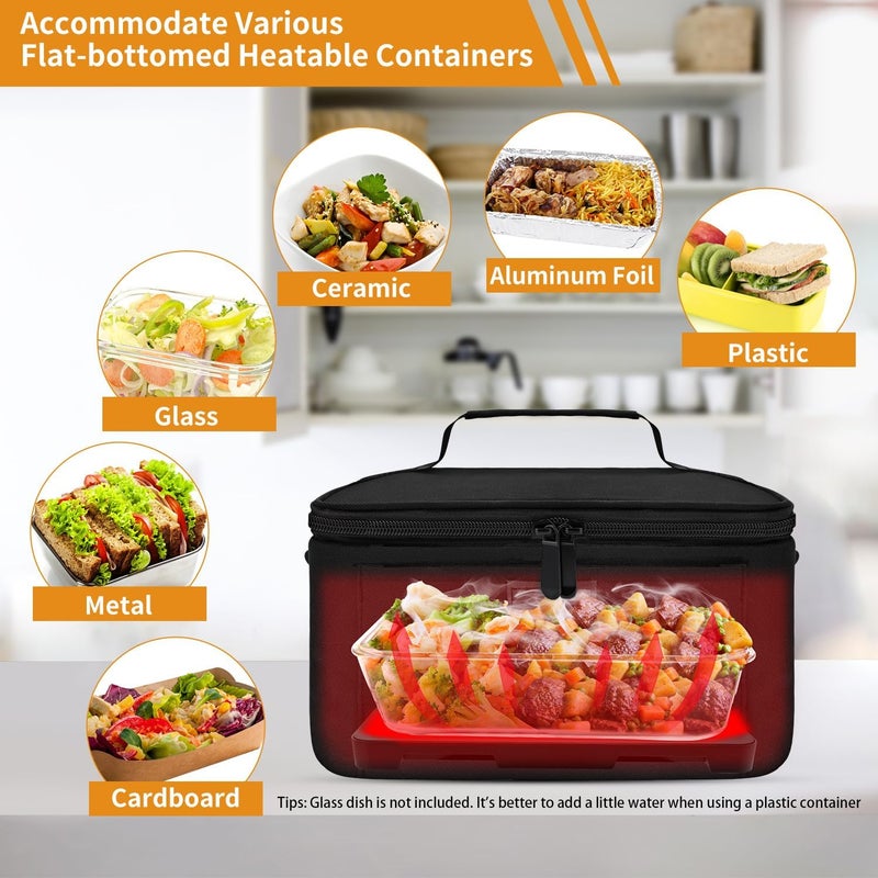 Aotto Electric Lunch Box Food Heater  12V24V110V 3in1 Portable Oven  Food Warmer Heated Lunch Box for Adults Cook Reheat Keep Meals Warm for Car Truck Office Travel Home  Black - Image 5