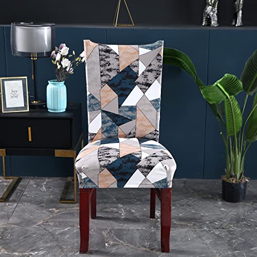 House of Quirk Elastic Chair Cover Stretch Removable Washable Short Dining Chair Cover Protector Seat Slipcover (Pack of 6, Antique Prism) - Image 3