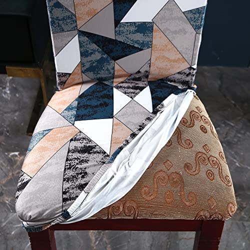 House of Quirk Elastic Chair Cover Stretch Removable Washable Short Dining Chair Cover Protector Seat Slipcover (Pack of 6, Antique Prism) - Image 4