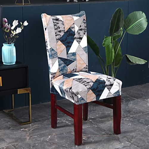 House of Quirk Elastic Chair Cover Stretch Removable Washable Short Dining Chair Cover Protector Seat Slipcover (Pack of 6, Antique Prism) - Image 2