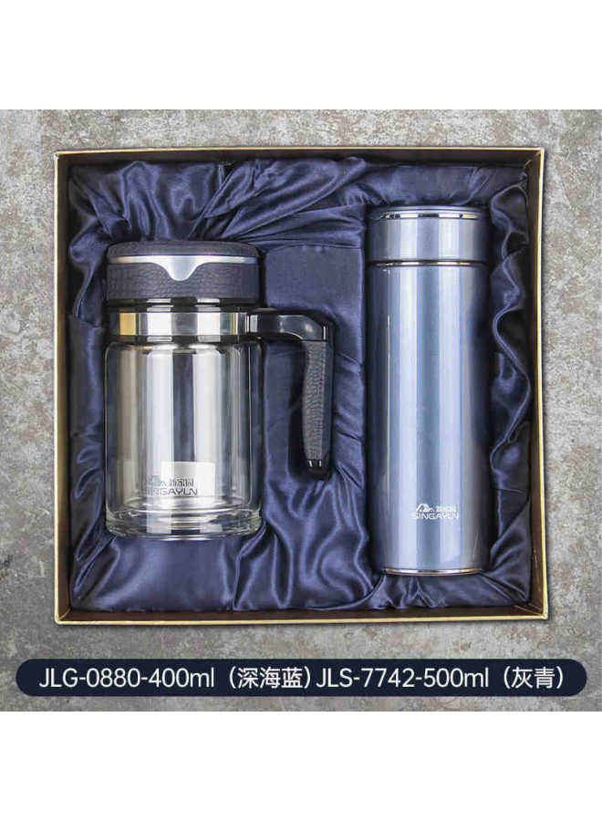 New Home Single Layer Glass Cup Thickened With Cup Cover With Strainer Men's Large Capacity Car Conference Cup Suit