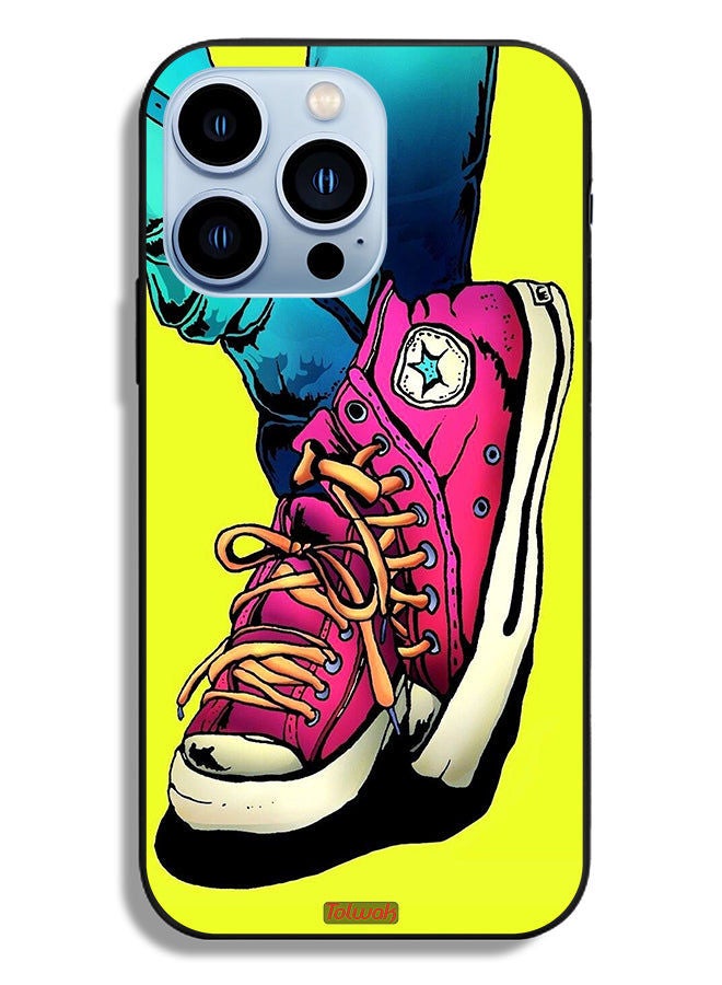 Tolwak Apple iPhone 13 Pro Protective Case Canva Shoes Art  - Image 2