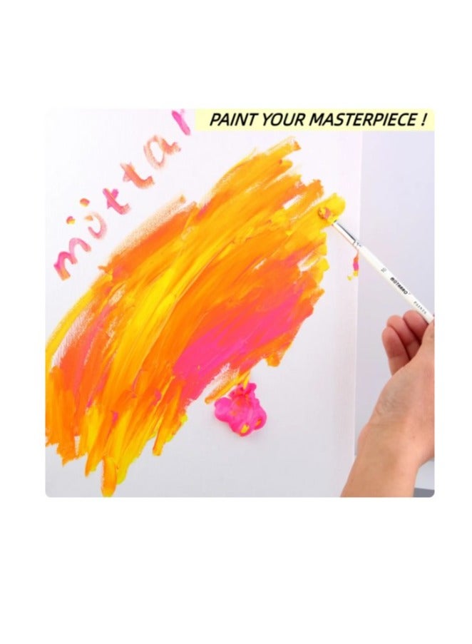 MOTARRO Stretched Canvas 16X16CM  White Cotton Artist Canvas Boards for Painting Acrylic Pouring Oil Paint Dry & Wet Art Media  - Image 2