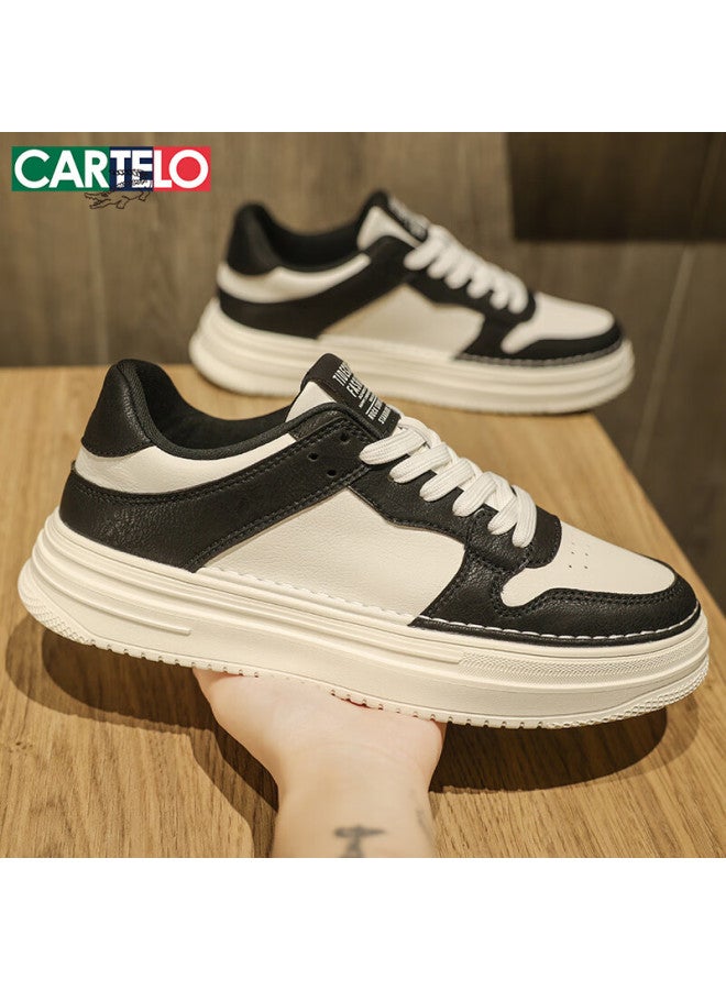 Cartelo Men's Shoes Spring Fashion Casual Sneakers Soft Sole Sports White Shoes Black Size 44 - Image 5