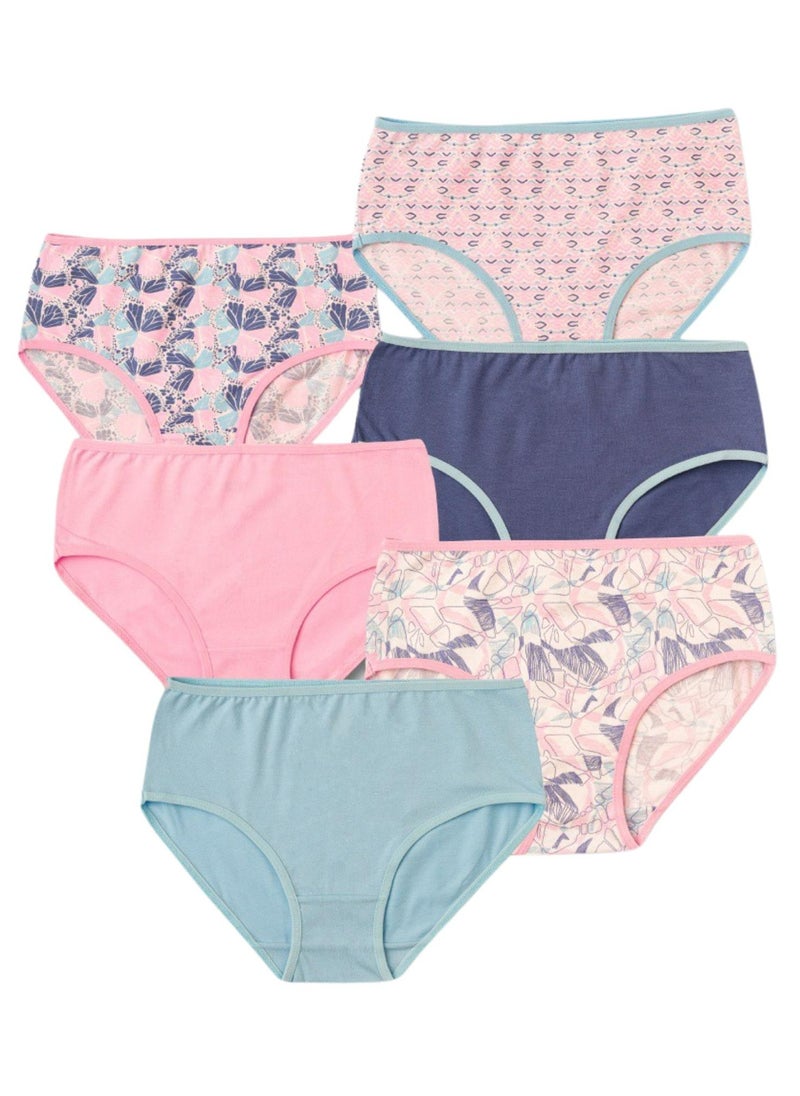 School - Pack of 6 Classic Midi Brief Panties for Women - Image 1