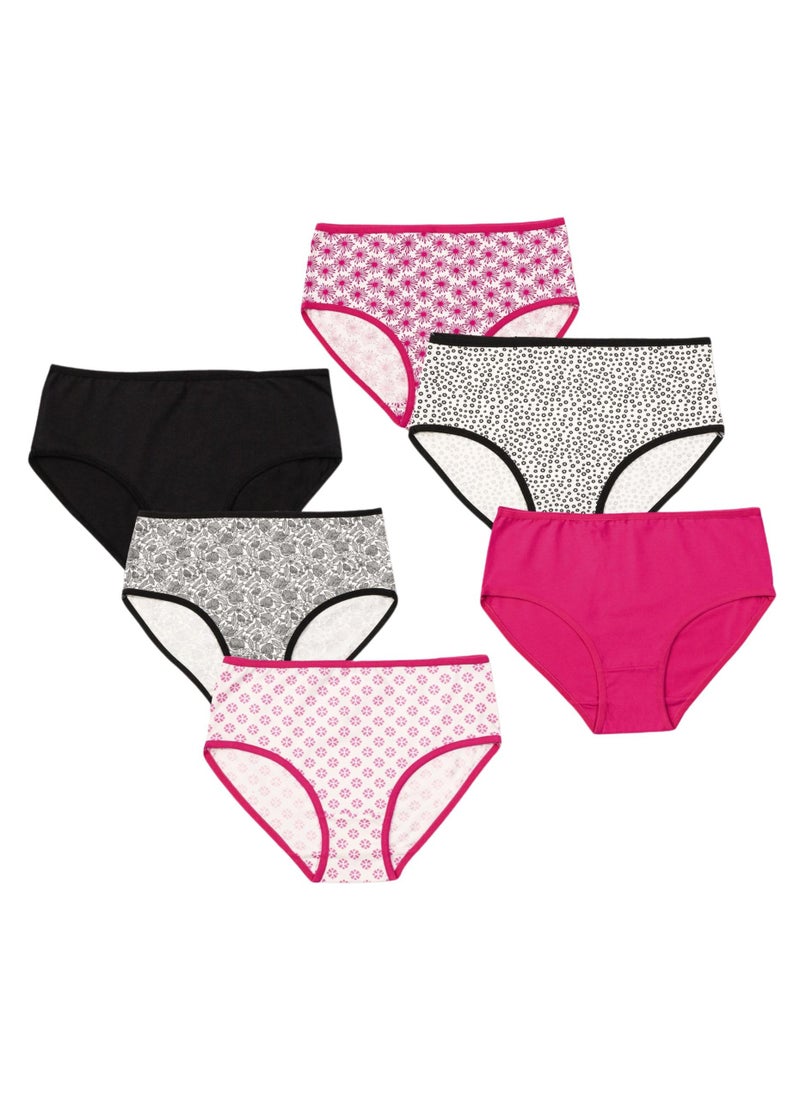 School - Pack of 6 Classic Midi Brief Panties for Women - Image 1