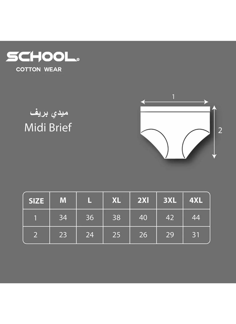 School - Pack of 6 Classic Midi Brief Panties for Women - Image 1