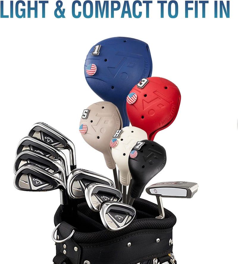 FRANKTECH Golf Head Covers, EVA Plastic Golf Club Covers for Driver Fairway Woods Hybrid, Driver Headcover with Pins, Fit All Right-Handed Golf Clubs, Easy On Off, Washable - Image 4