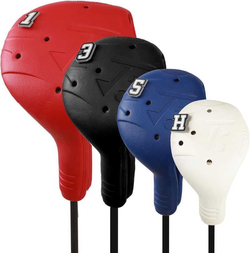 FRANKTECH Golf Head Covers, EVA Plastic Golf Club Covers for Driver Fairway Woods Hybrid, Driver Headcover with Pins, Fit All Right-Handed Golf Clubs, Easy On Off, Washable - Image 1