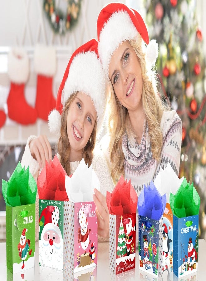 XiaosRen 20Pcs Mini Chirstmas Gift Bags with Tissue Paper and Tag, Small Paper Bags with Handles Assorted Cute Christmas Design for Xmas Holiday Presents Wrapping. - Image 4