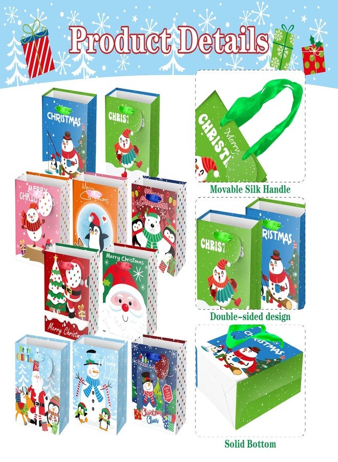 XiaosRen 20Pcs Mini Chirstmas Gift Bags with Tissue Paper and Tag, Small Paper Bags with Handles Assorted Cute Christmas Design for Xmas Holiday Presents Wrapping. - Image 3