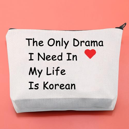 BLUPARK Korean Drama Lover Makeup Bag The Only Drama I Need In My Life Is Korean Cosmetic Bag for K-drama Mom (The Only Drama) - Image 5