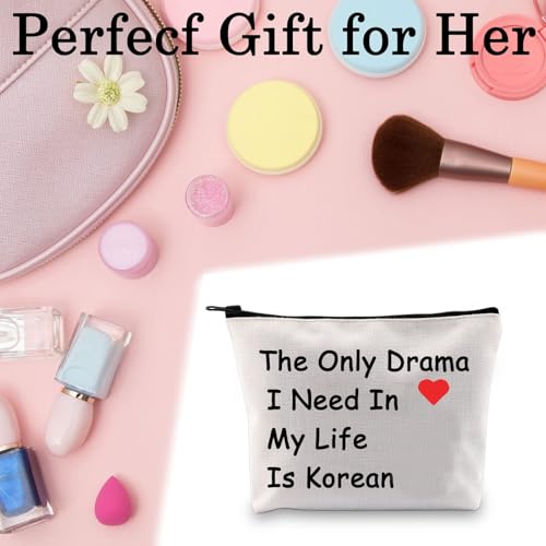 BLUPARK Korean Drama Lover Makeup Bag The Only Drama I Need In My Life Is Korean Cosmetic Bag for K-drama Mom (The Only Drama) - Image 4