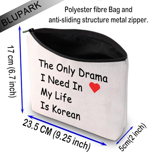 BLUPARK Korean Drama Lover Makeup Bag The Only Drama I Need In My Life Is Korean Cosmetic Bag for K-drama Mom (The Only Drama) - Image 2