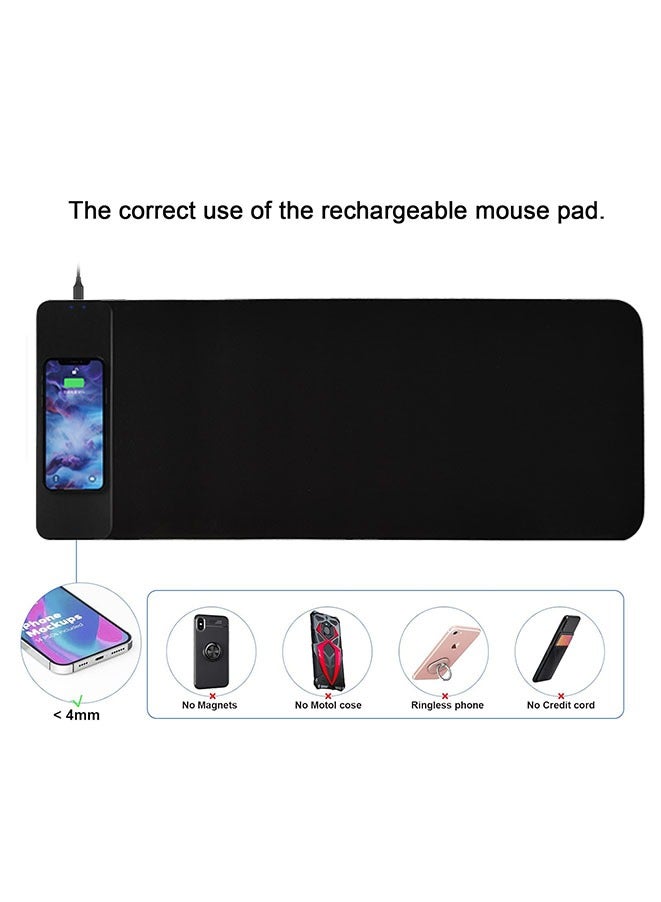 Muyixin Wireless Charging Mouse Pad, Waterproof Gaming Mousepad with Ultra-Smooth Surface, Non-Slip Base, 31.5"x11.8" Desk Pad for MacBook, PC, Laptop  - Image 5