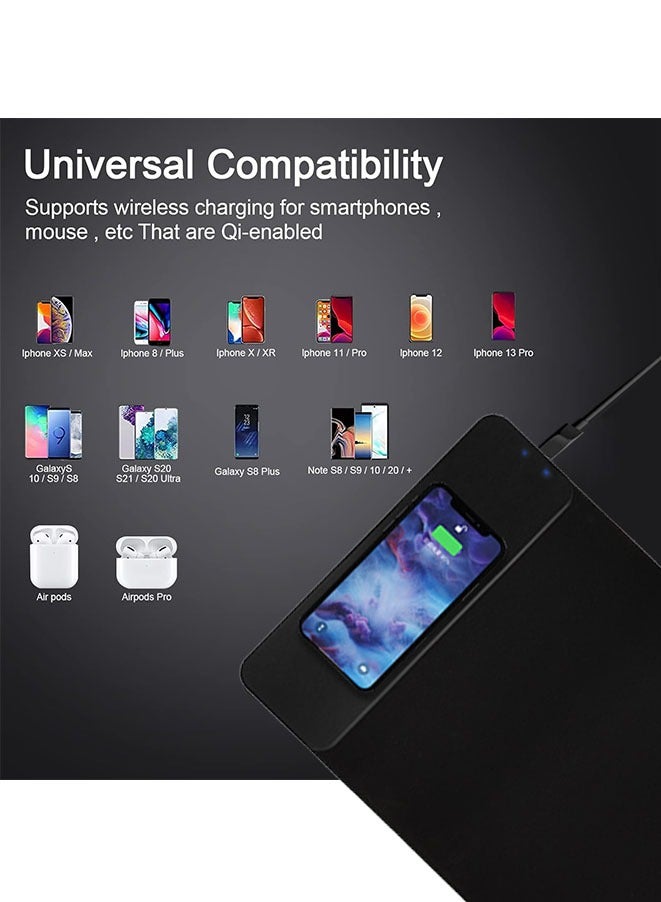 Muyixin Wireless Charging Mouse Pad, Waterproof Gaming Mousepad with Ultra-Smooth Surface, Non-Slip Base, 31.5"x11.8" Desk Pad for MacBook, PC, Laptop  - Image 4