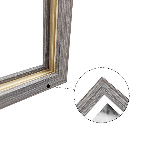 IkaLede 12x16 Rustic Picture Frames Display 11x14 Pictures with Mat or 12x16 Photos without Mat Solid Wood Grain Picture Frames Wall Art for Living Room Wall Mounting Decor - Image 5