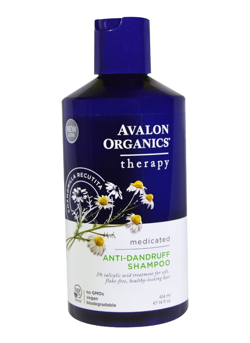 Avalon Organics - Anti-Dandruff Shampoo, German Chamomile, 14 fl oz (414 ml). - Image 1