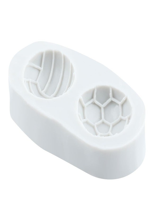 RFGHAC Sports Ball Fondant Molds Football Silicone Mold Volleyball Chocolate Mold for Cake Decorating Cupcake Topper Candy Sugar Gum Paste Polymer Clay Set Of 2 - Image 5