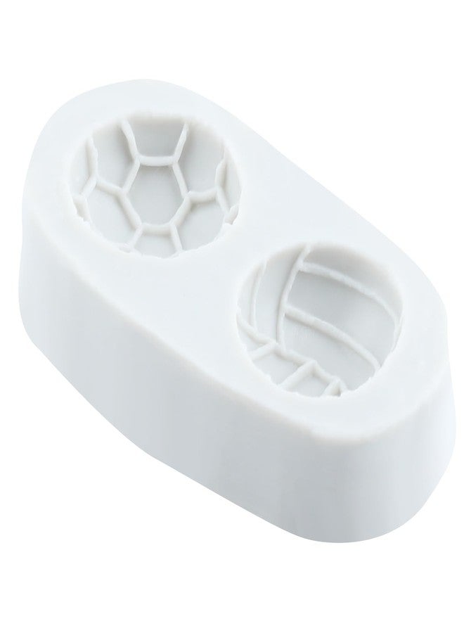 RFGHAC Sports Ball Fondant Molds Football Silicone Mold Volleyball Chocolate Mold for Cake Decorating Cupcake Topper Candy Sugar Gum Paste Polymer Clay Set Of 2 - Image 3