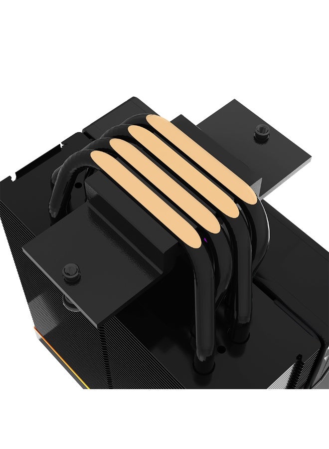 Jungle Leopard KF420 Air CPU Cooler | 120mm PWM Fan, 4 Heat Pipes, 69 CFM Airflow, 37dBA Noise, 12V 4-Pin, High-Performance Tower Cooling for Intel & AMD CPUs Black - Image 4