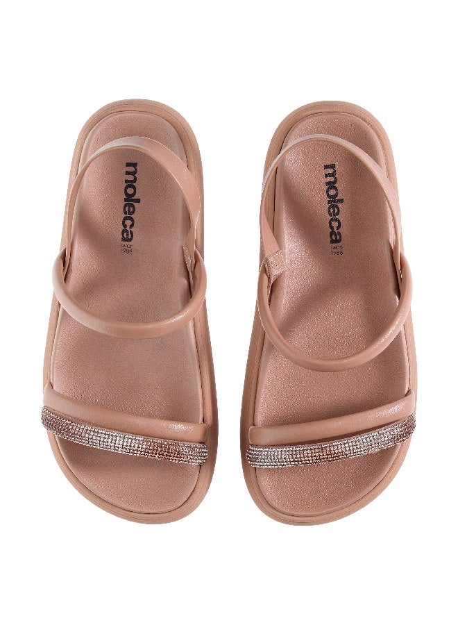 موليكا صندل موليكا للسيدات المسطحة بلون البيج | صنع في البرازيل - Image 1