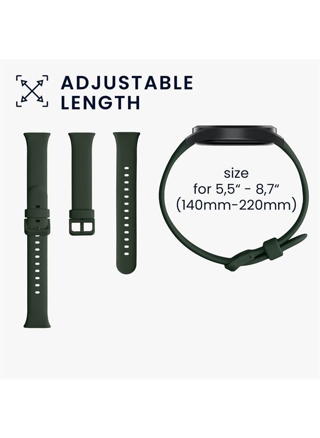kwmobile Straps Compatible with Xiaomi Mi Band 7 Pro Straps - 2x Replacement Silicone Watch Bands - Black/Grey/Black/Red  - Image 4
