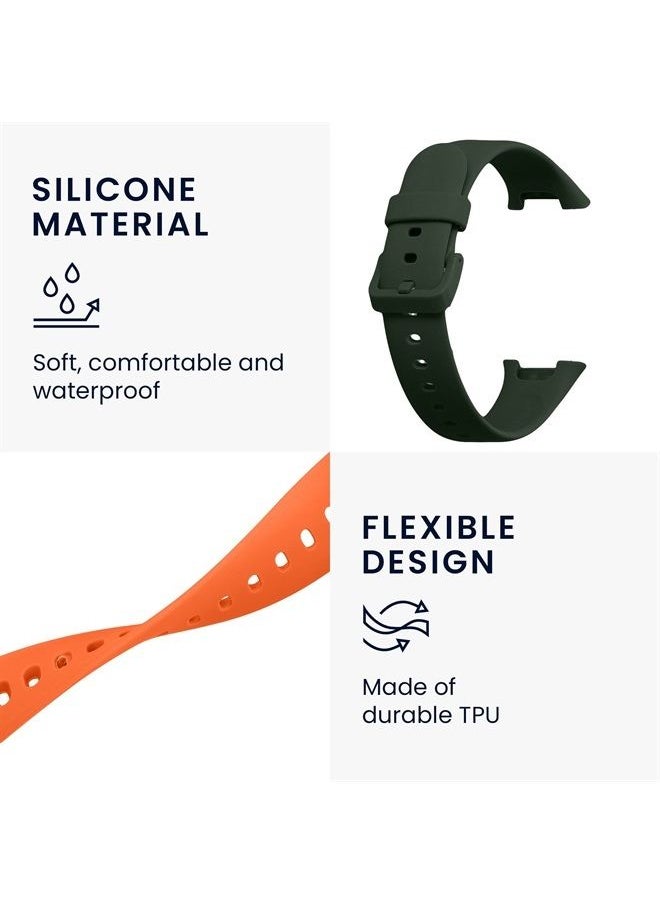 kwmobile Straps Compatible with Xiaomi Mi Band 7 Pro Straps - 2x Replacement Silicone Watch Bands - Black/Grey/Black/Red  - Image 3