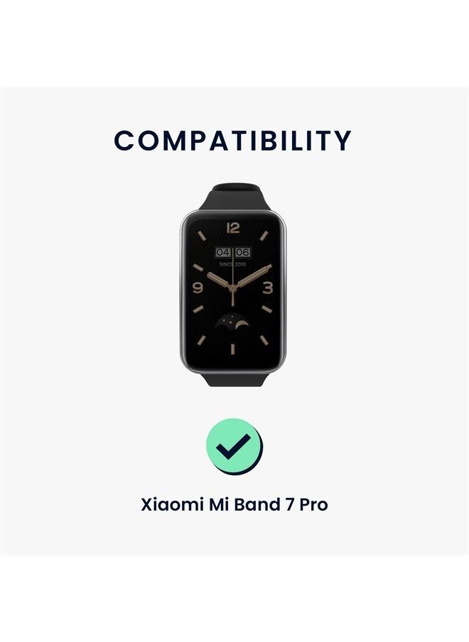 kwmobile Straps Compatible with Xiaomi Mi Band 7 Pro Straps - 2x Replacement Silicone Watch Bands - Black/Grey/Black/Red  - Image 5