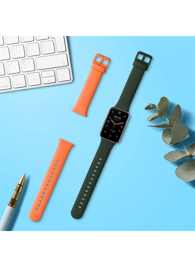 kwmobile Straps Compatible with Xiaomi Mi Band 7 Pro Straps - 2x Replacement Silicone Watch Bands - Black/Grey/Black/Red  - Image 2