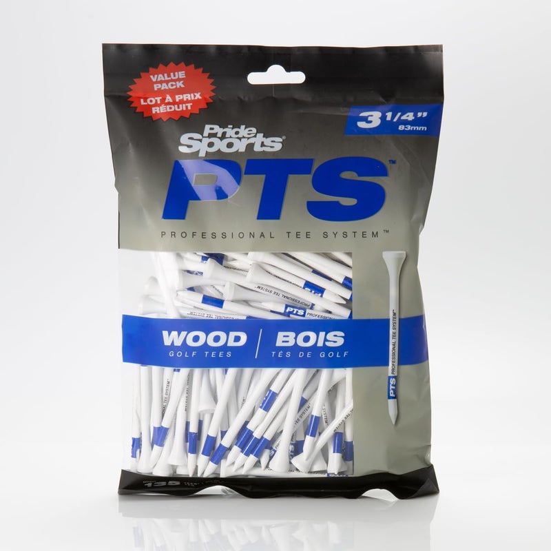 PRIDE GOLF TEE Pride Wooden Golf Tees - 135 Count, 3-1/4 Inch Pro Length Plus - #1 Brand on the Tour - Best for Drivers over 360cc - Improve distance and accuracy - Image 1