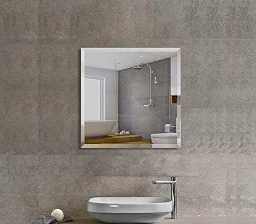 TINITALO Frameless Decorative Mirror Glass for Wall Mirror Bathrooms Home Mirror Decor Size 12 x 12 Inch QG 126