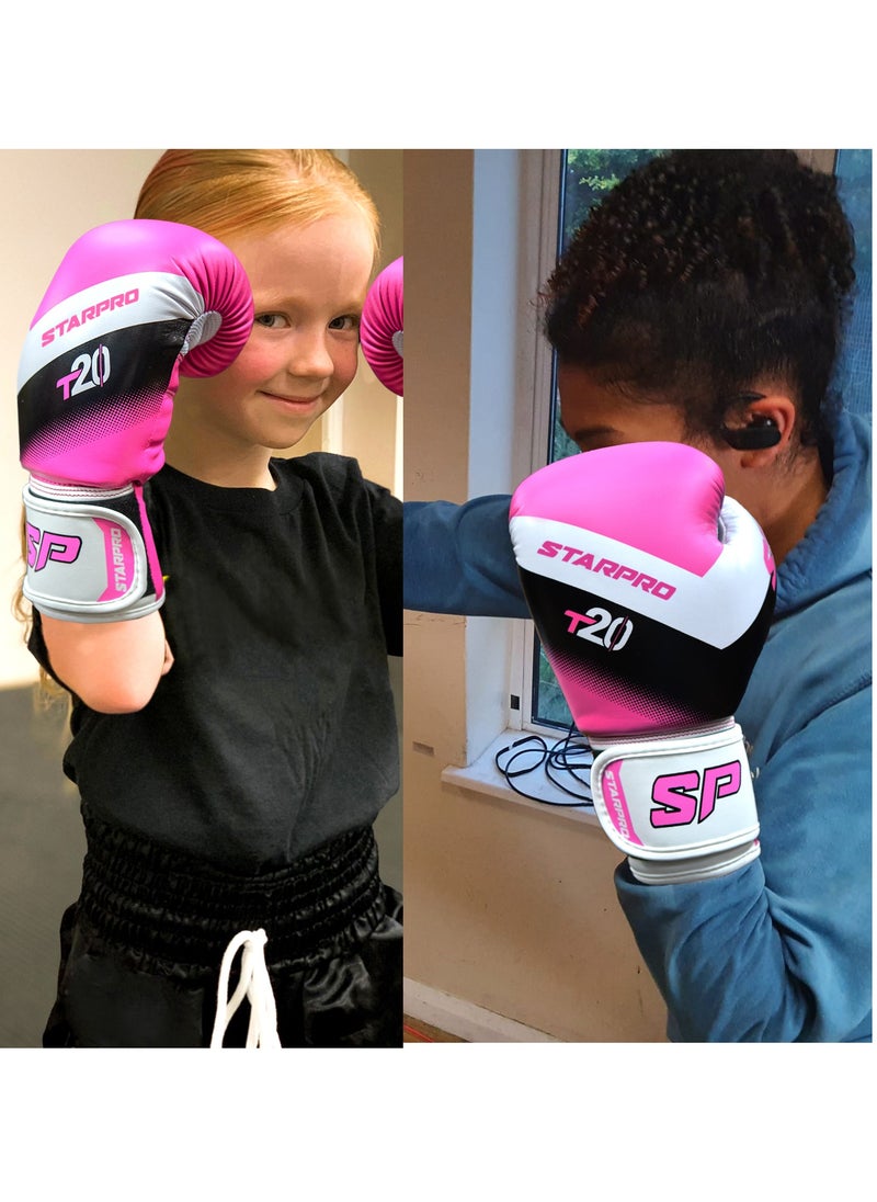 Starpro Junior T-20 Boxing Gloves | Blue Pink And White | For Youth Training And Sparring In Boxing Kickboxing Fitness And Boxercise | Kids 4Oz 6Oz  - Image 4