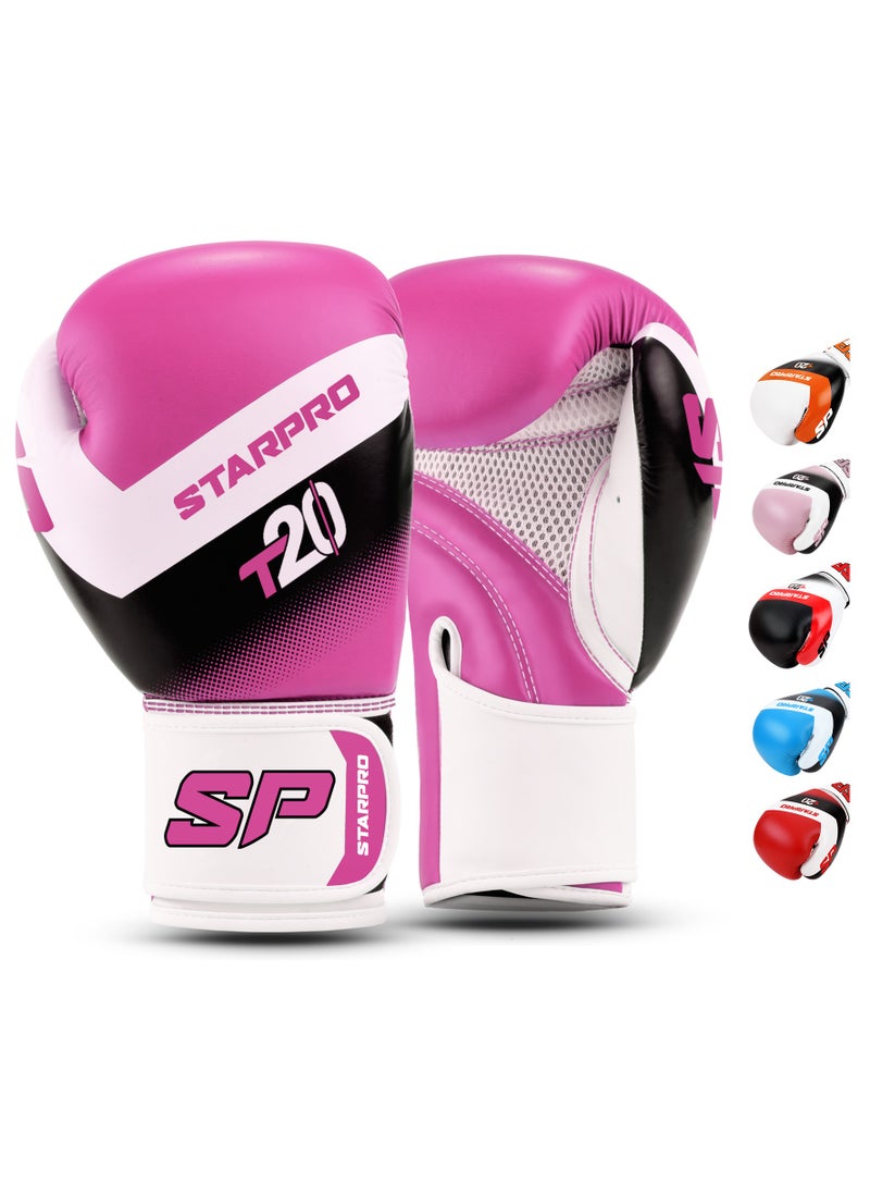 Starpro Junior T-20 Boxing Gloves | Blue Pink And White | For Youth Training And Sparring In Boxing Kickboxing Fitness And Boxercise | Kids 4Oz 6Oz  - Image 1