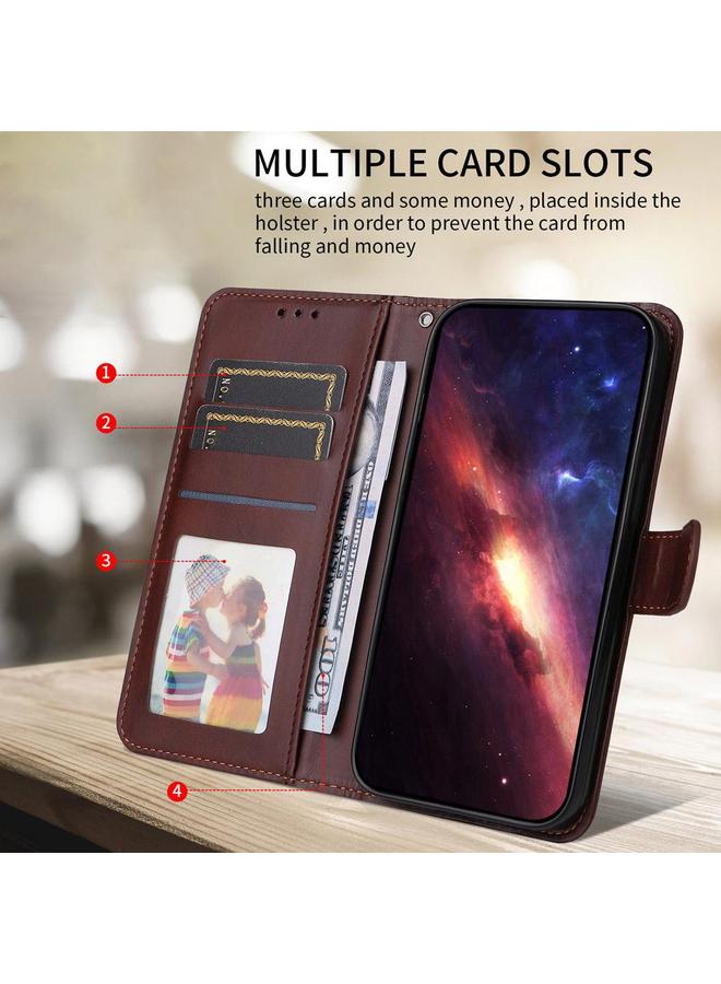 اس-توب جراب لهاتف Samsung Galaxy S25 Edge 5G جراب هاتف كلاسيكي من الجلد المنفوخ بملمس جلد العجل - Image 3