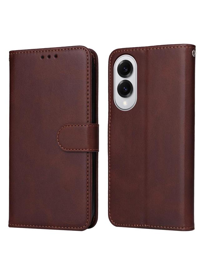 اس-توب جراب لهاتف Samsung Galaxy S25 Edge 5G جراب هاتف كلاسيكي من الجلد المنفوخ بملمس جلد العجل - Image 1