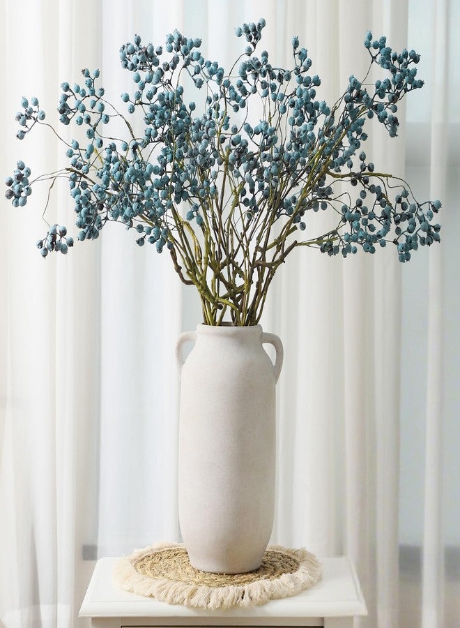 Vanselia Large Flower Vase Home Decor - 12 inch Tall Ceramic Farmhouse White Rustic Table Vases with Handle Living Room Decoration Decorative Modern Vintage for Floor Kitchen Shelf Coffee Dining Desk Fireplace - Image 5